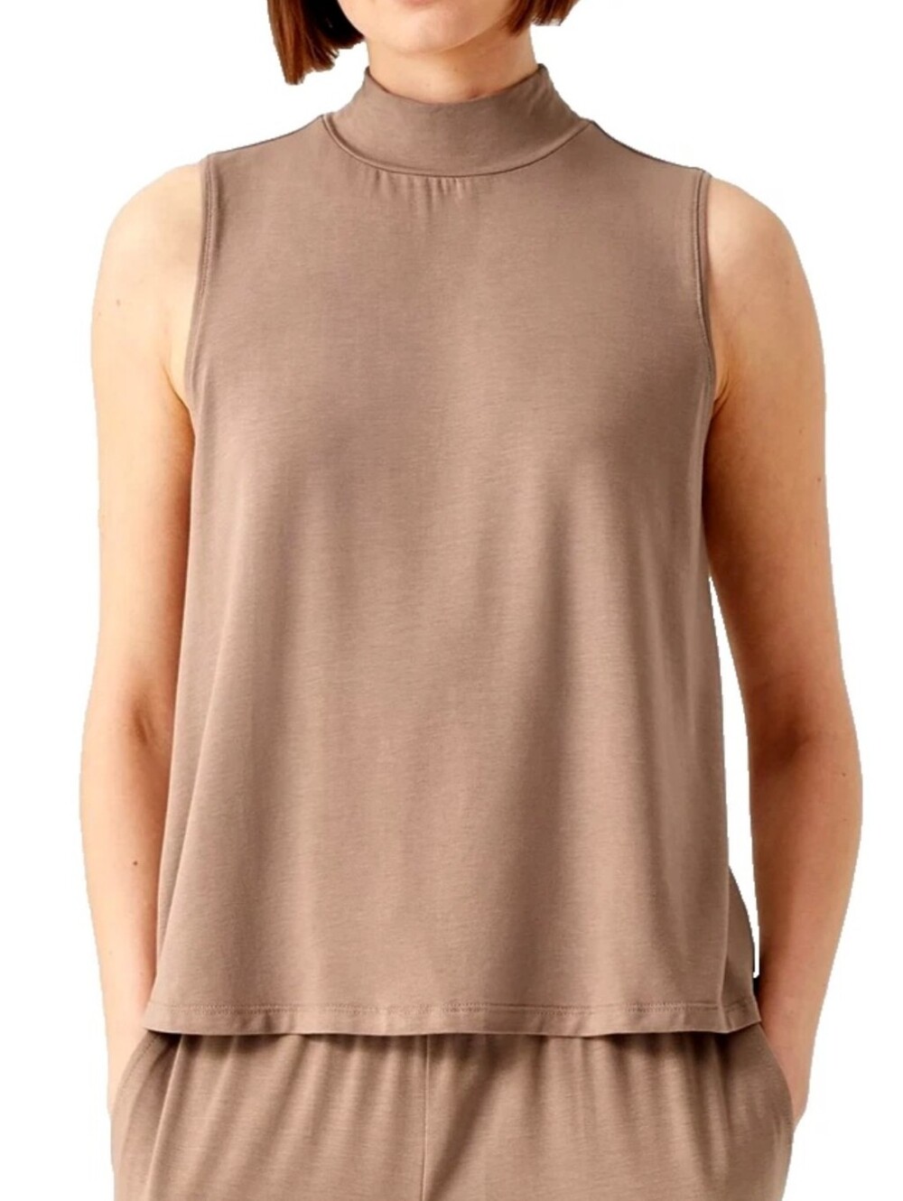 Eileen Fisher Fine Jersey Mock Neck Tank